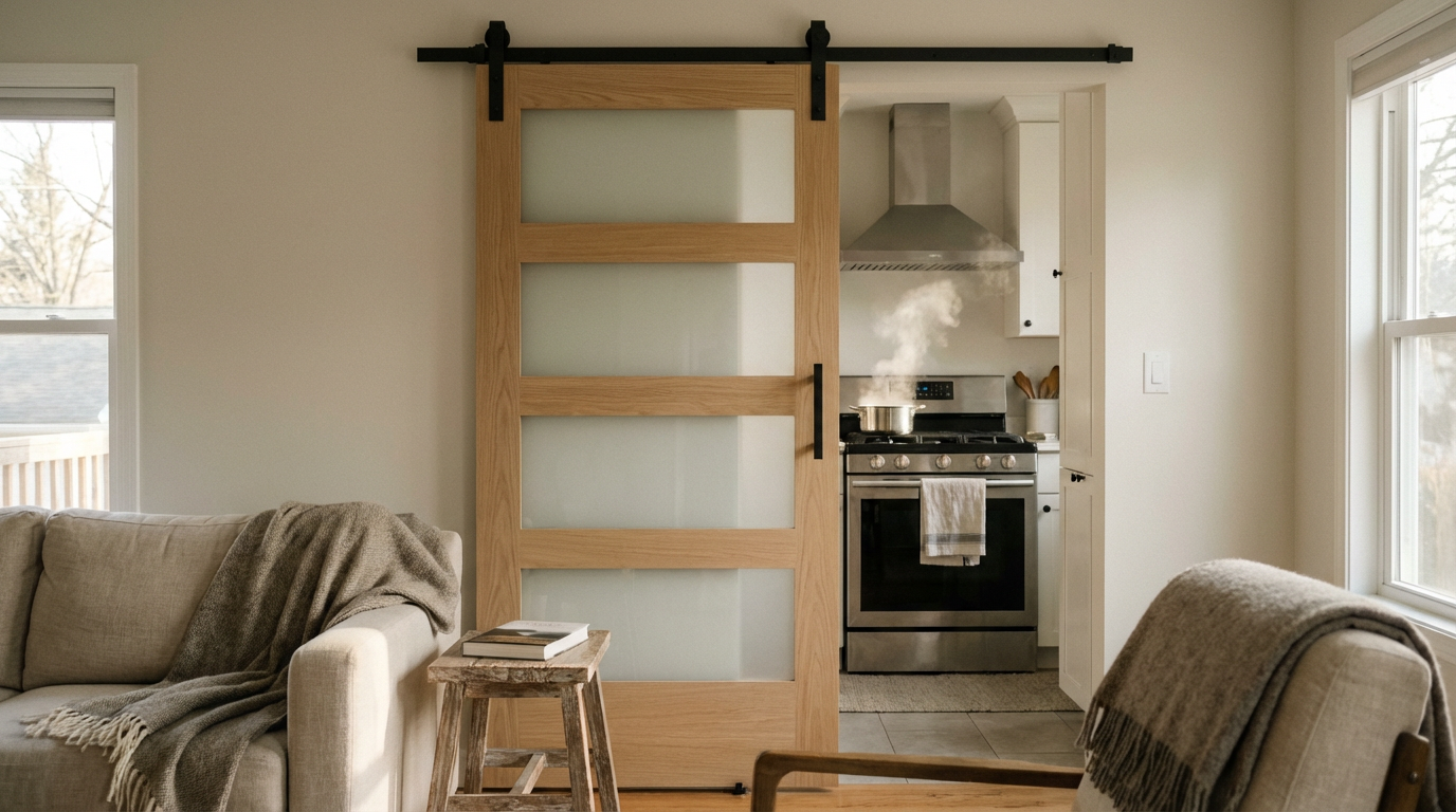 Open Kitchen Grease Problem: Can Barn Doors Really Help?