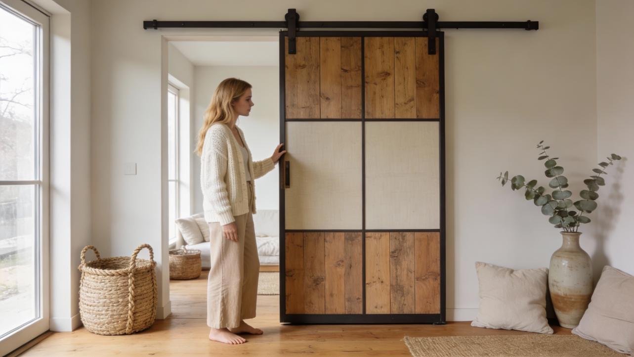 Live Streaming Room Background Barn Doors: Clever Use of Replaceable Designs