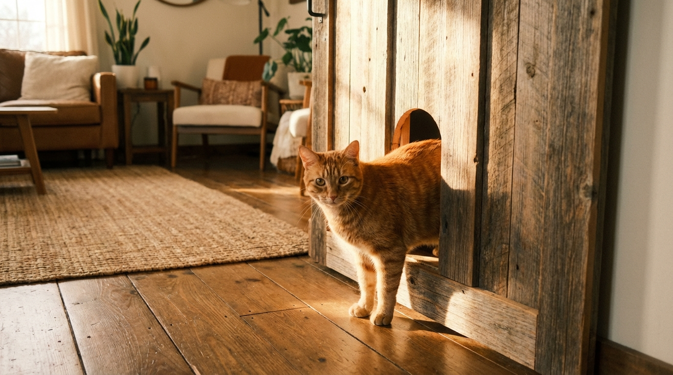 How to Design Cat Passages at the Bottom of Barn Doors