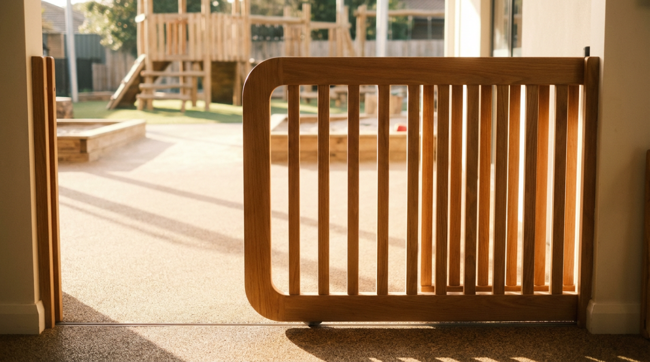 Children’s Playground Safety Doors: Barn Door Anti-Pinch Design
