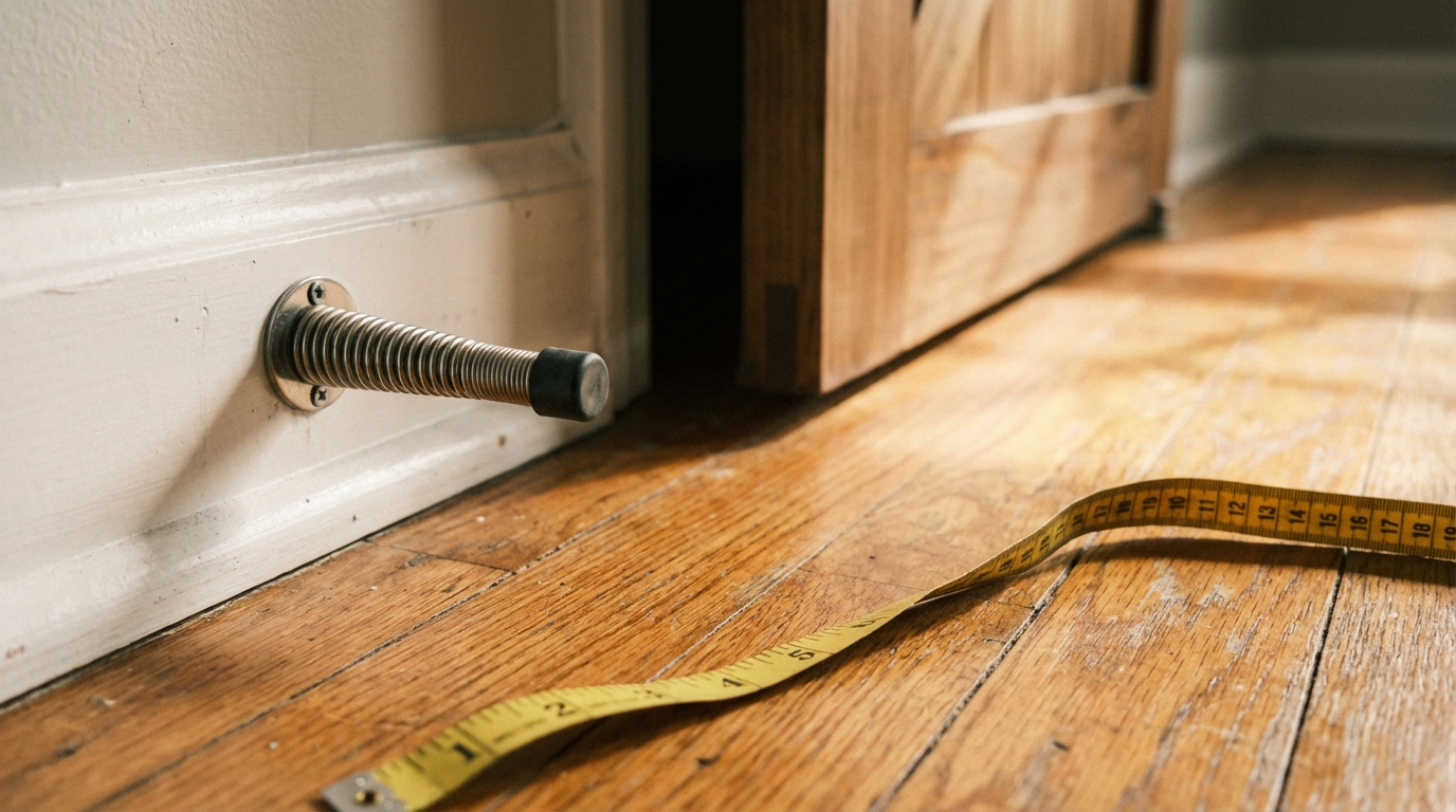 Door Stop Conflict: How to Relocate Bumpers When an Open Barn Door Blocks the Adjacent Swing Door's Stop