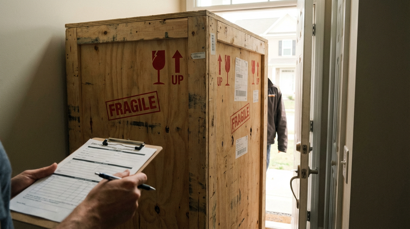 Signing Trap: How to Detect Broken Barn Door Glass Through Packaging Marks Without Opening the Crate?