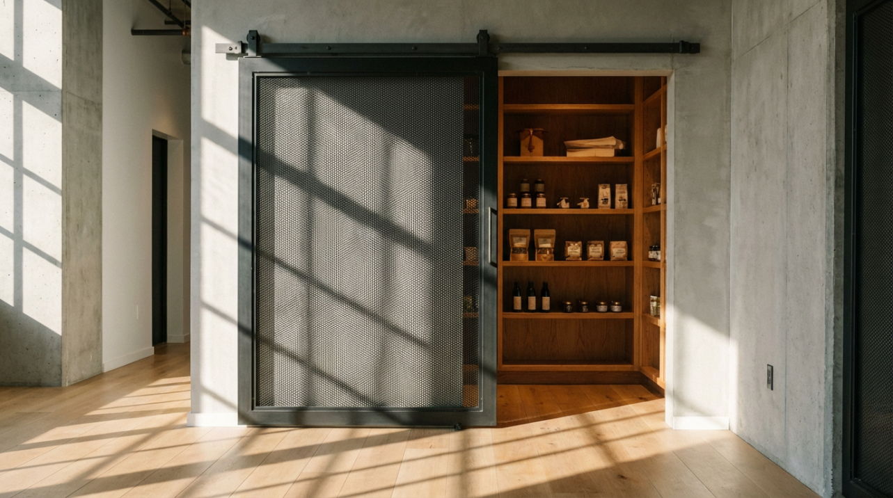 Metal Mesh Barn Doors: Aesthetic Contrast Between Rugged and Refined