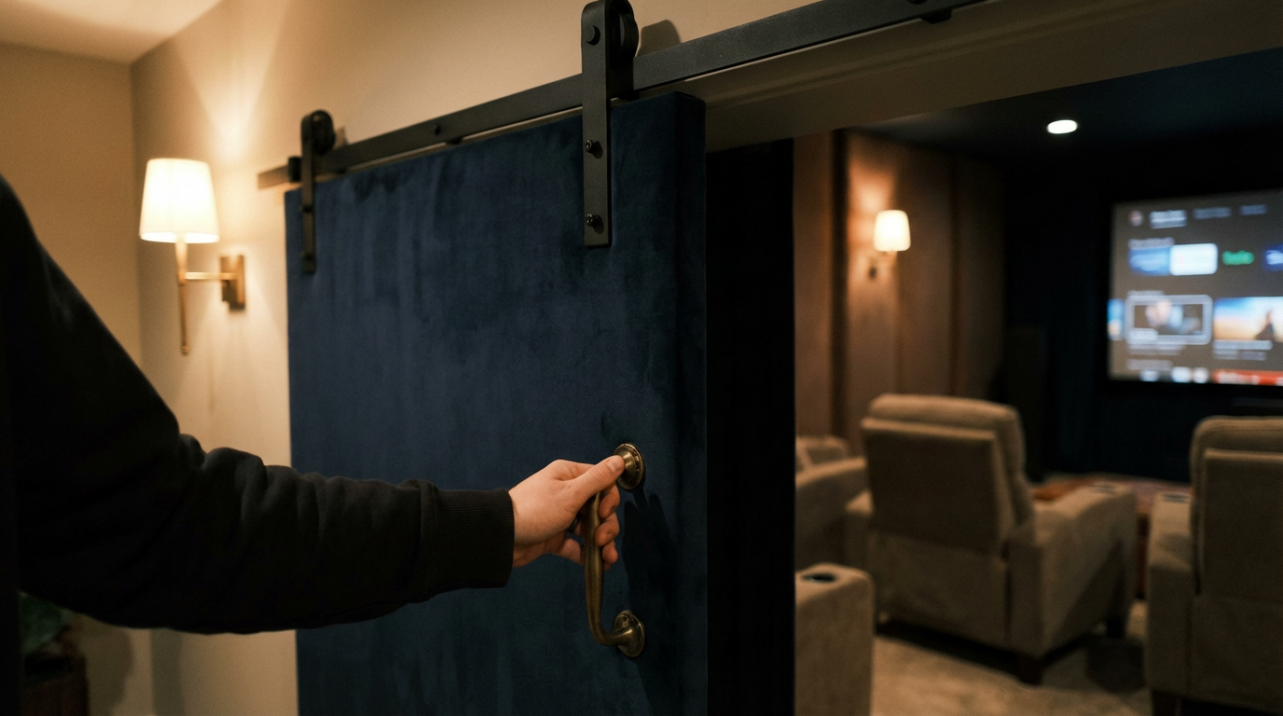 Tactile Psychology: How Velvet-Wrapped Barn Doors Alleviate Claustrophobia in Home Theaters
