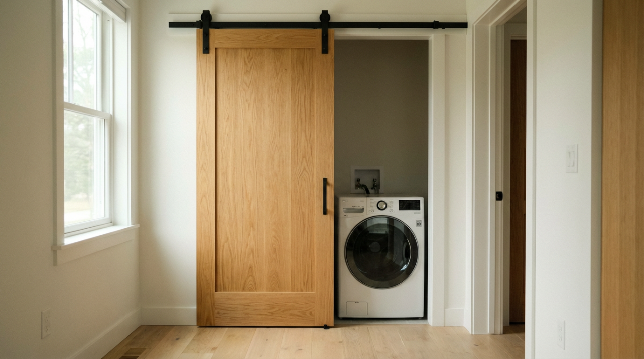 Laundry Room Partition: How Can Barn Doors Block Noise While Allowing Ventilation?