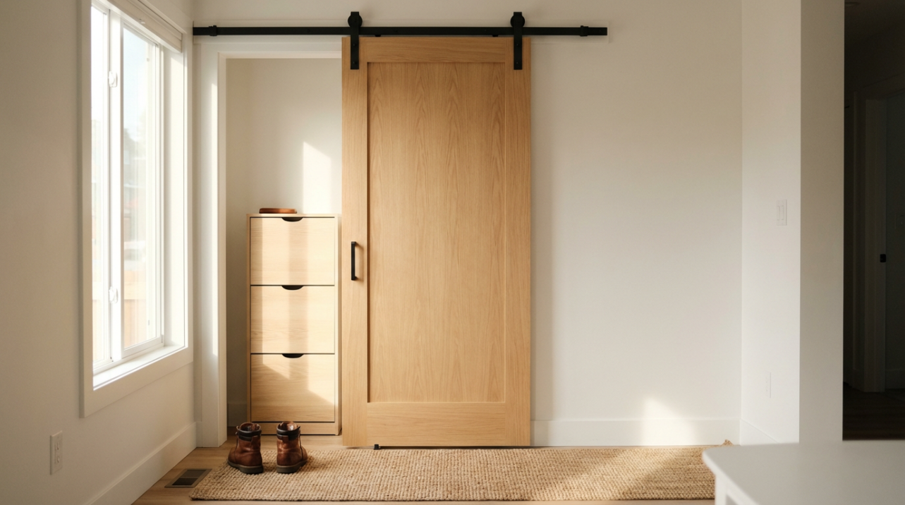 Can Barn Doors in Small-Space Entryways Increase Shoe Cabinet Capacity?