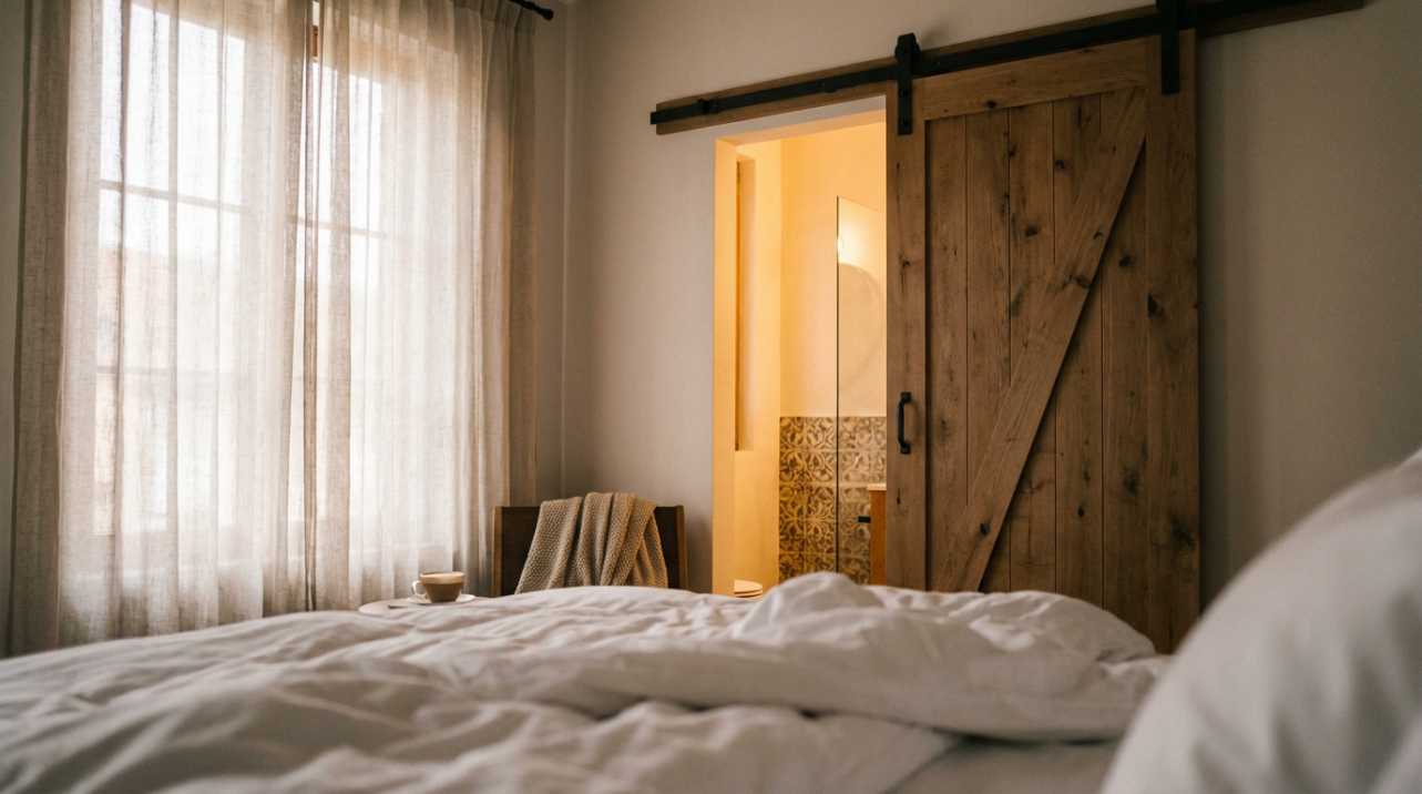 Why Are Hotels Using Barn Doors to Separate Bathrooms from Bedrooms?