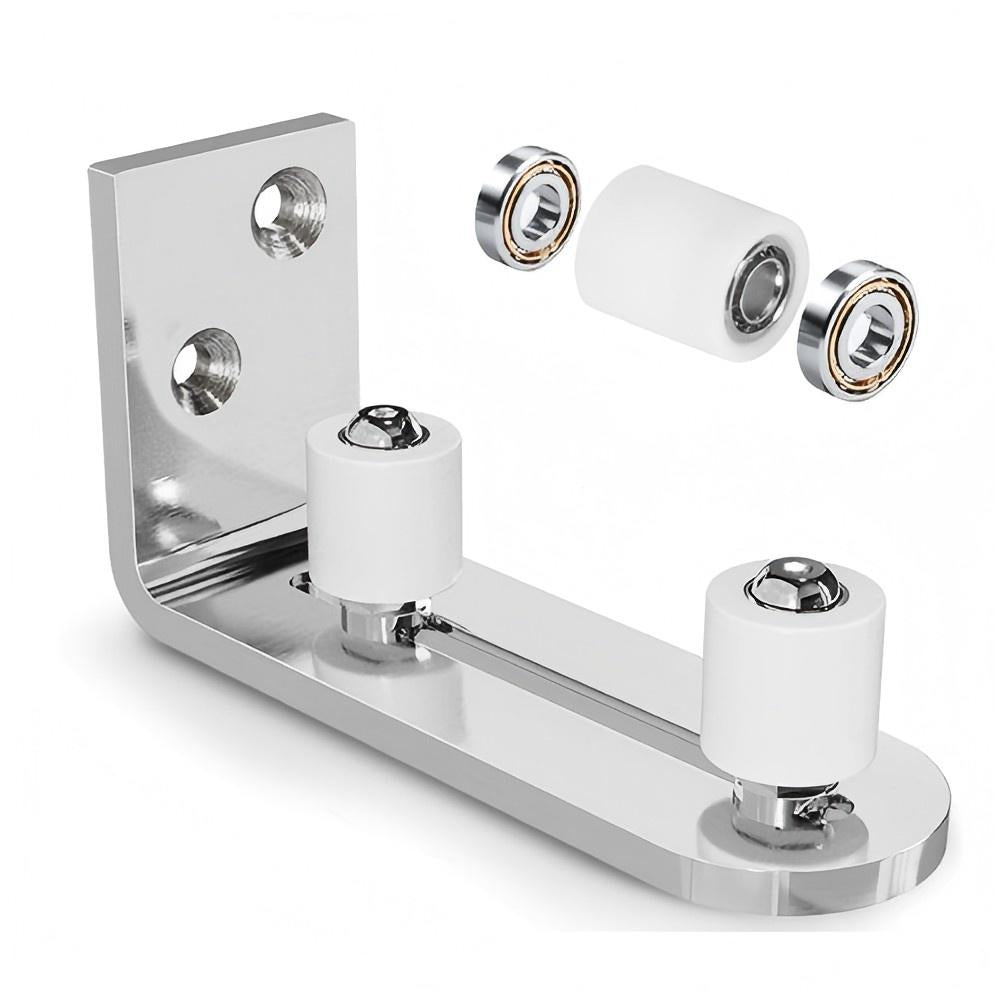 Wall mounted barn door floor guide with rollers, smooth sliding, Barn Door Hardware Kit