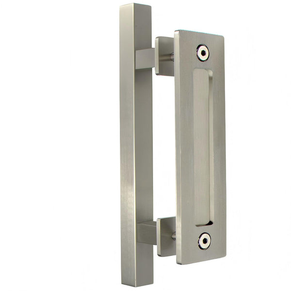 BDH01- 12 Inch Stainless Steel Square Barn Door Handle