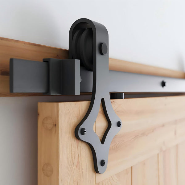 BDK34-Heavy Duty Single Track Carbon Steel Barn Door Kit（Diamond Shape）