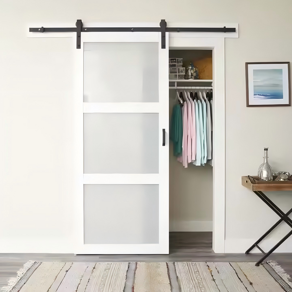 Three Panel Barn Doors With Glass